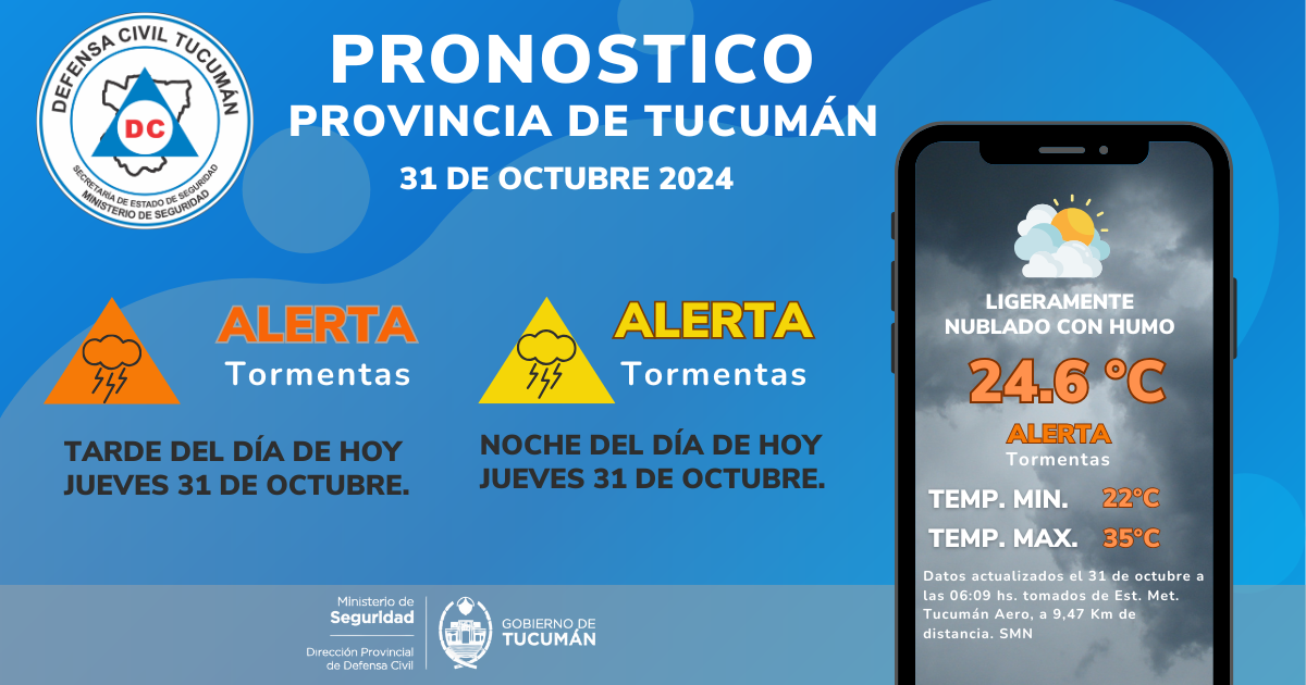 ALERTA POR LLUVIA EN TUCUMÁN