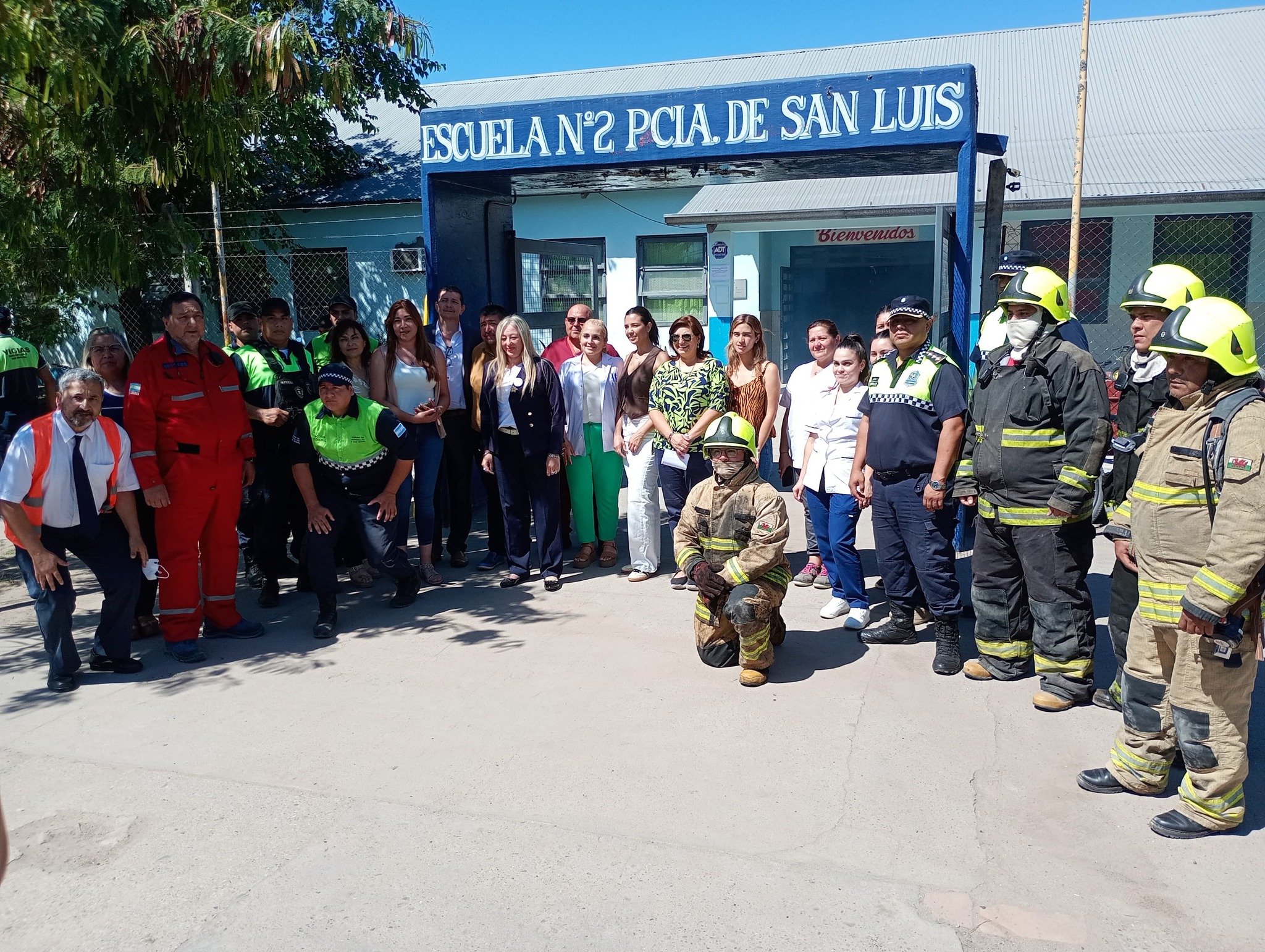 Simulacro de evacuación en la Escuela N.º 2 “Provincia de San Luis”, ubicada en Ruta 302, km 23 – Ranchillos